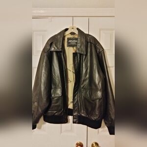 U.S. Army Black Leather Bomber Jacket